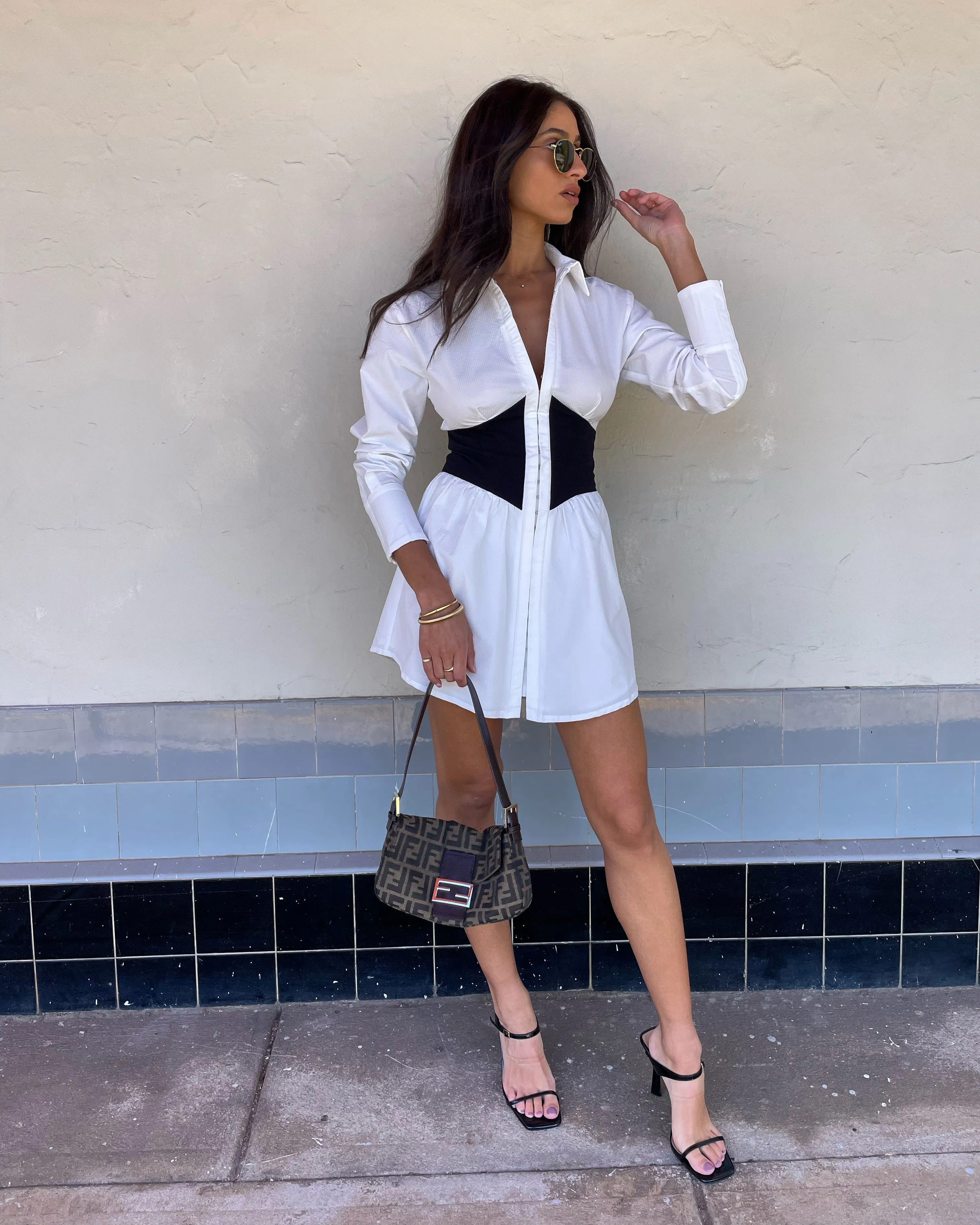 REMINISCE CORSET SHIRT DRESS