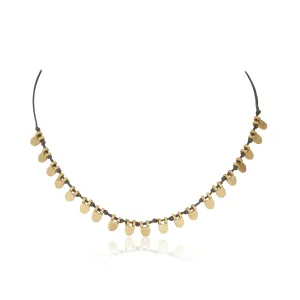 Rustic gold flakes necklace