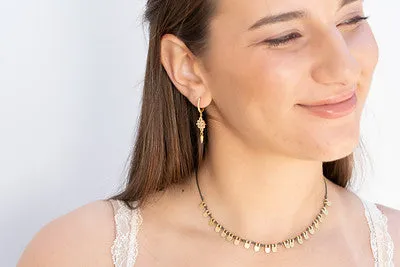 Rustic gold flakes necklace