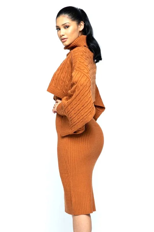 Rustic Ribbed Midi Crop Set