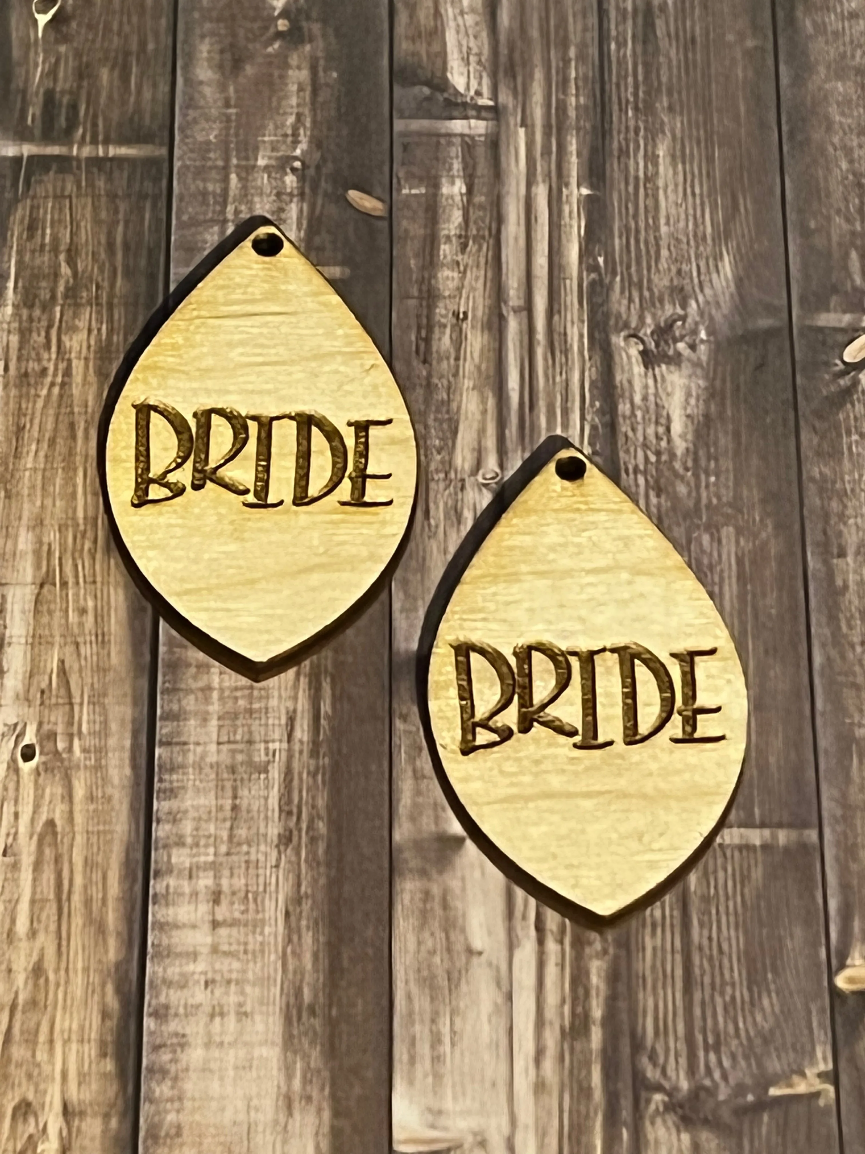 Rustic Wood Bride Tribe Earrings