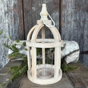 Rustic Wood Whitewash Lantern