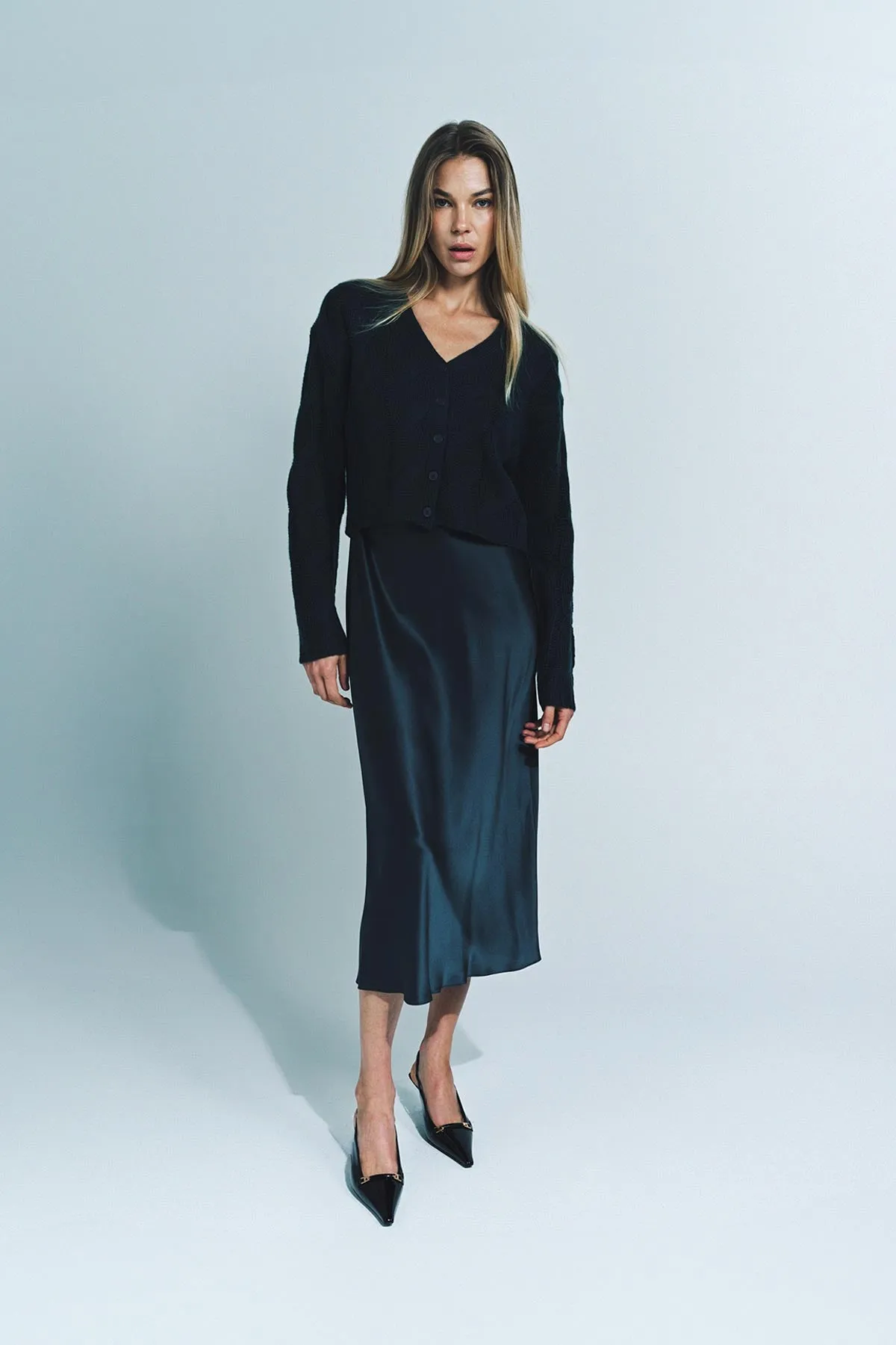 SABLYN | JOLIE V-NECK CROPPED CABLE CASHMERE CARDIGAN