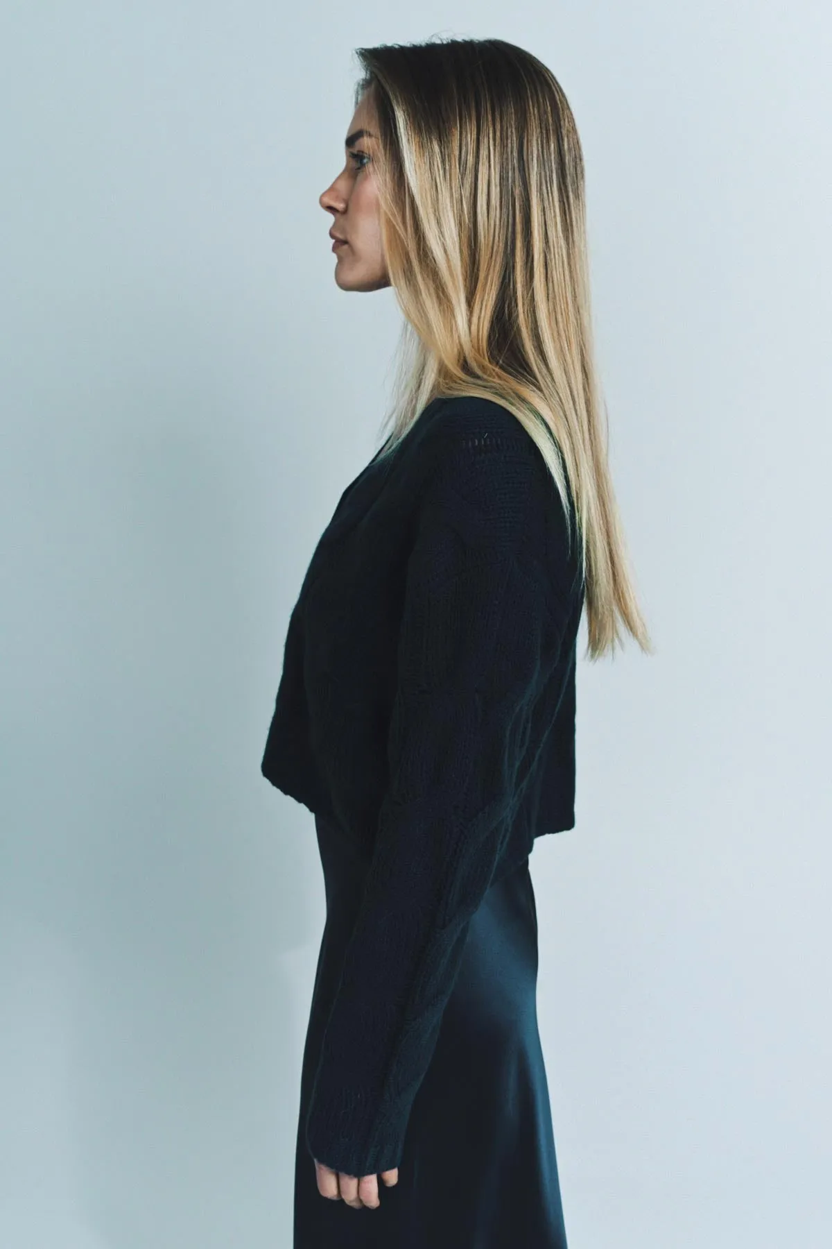 SABLYN | JOLIE V-NECK CROPPED CABLE CASHMERE CARDIGAN