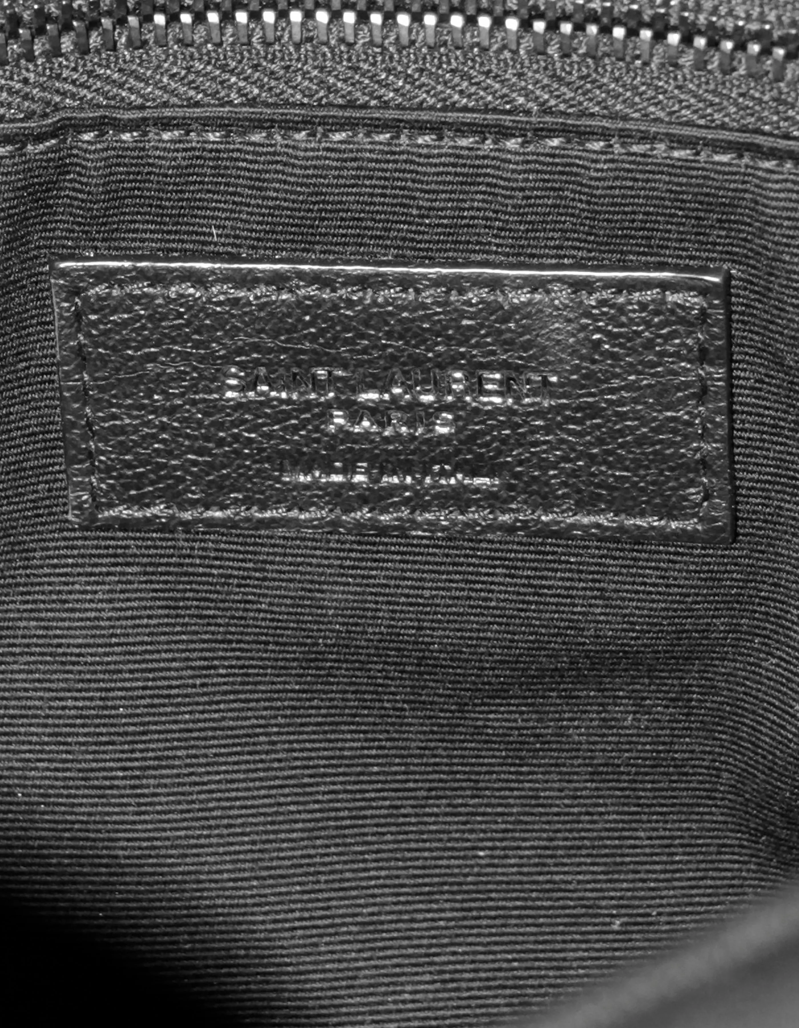 Saint Laurent Black on Black Leather Small Loulou Puffer Bag