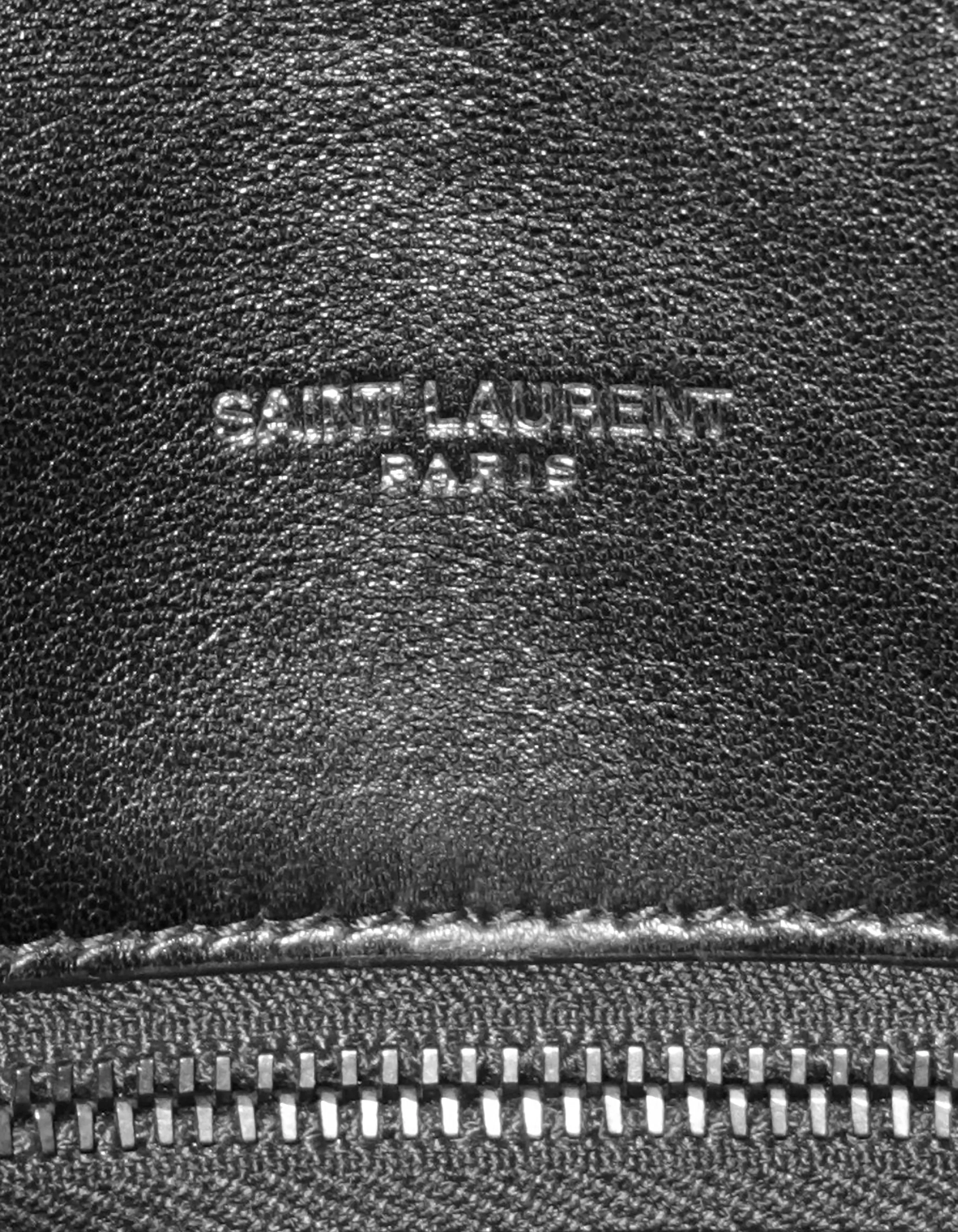 Saint Laurent Black on Black Leather Small Loulou Puffer Bag
