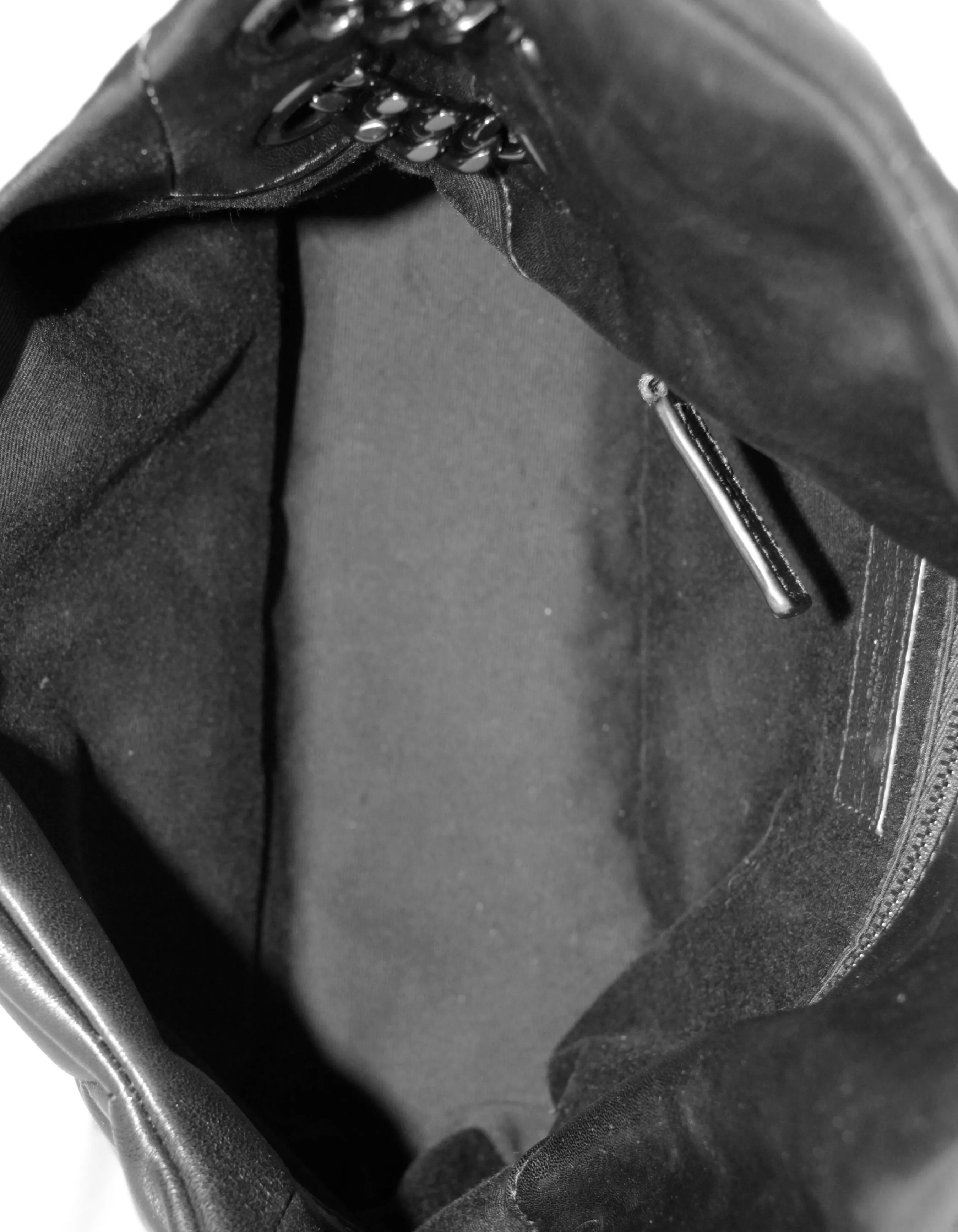 Saint Laurent Black on Black Leather Small Loulou Puffer Bag