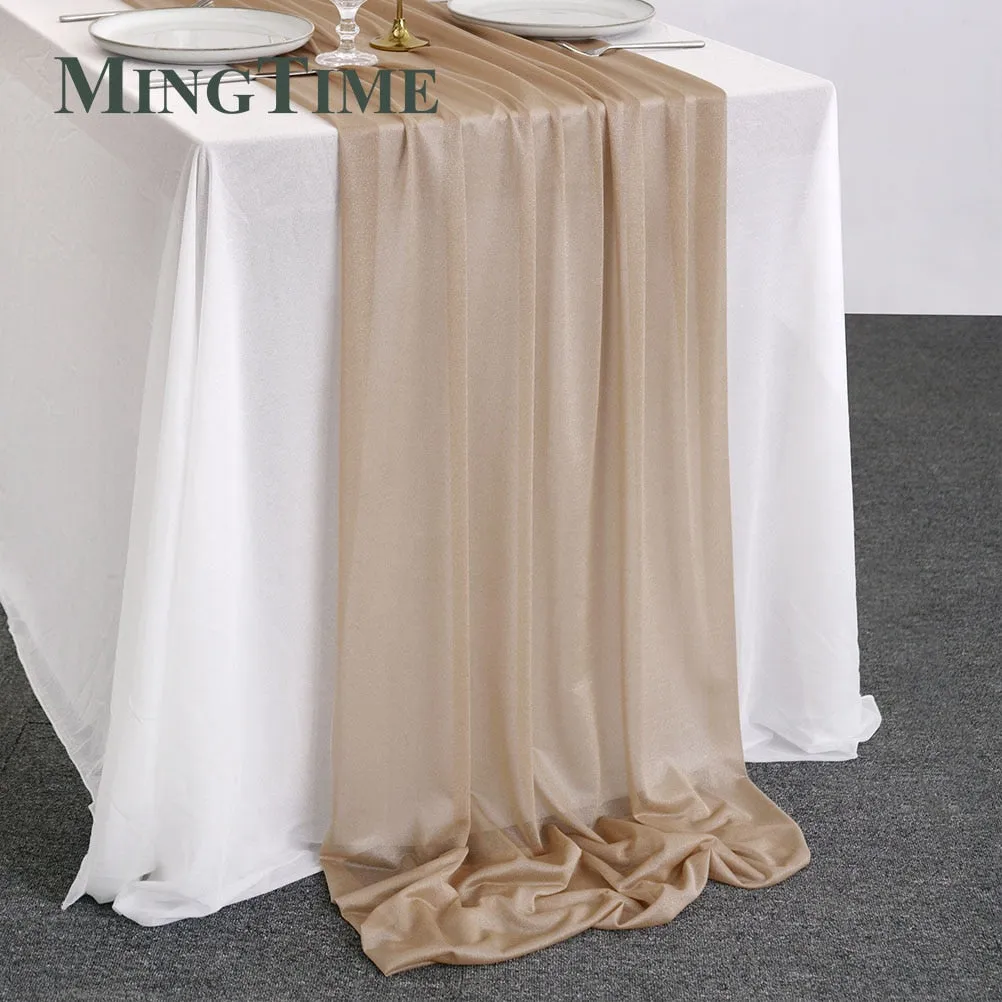 Sheer Chiffon Luxury Solid Colorful Table Runner, Wedding Party, Shower, Birthday