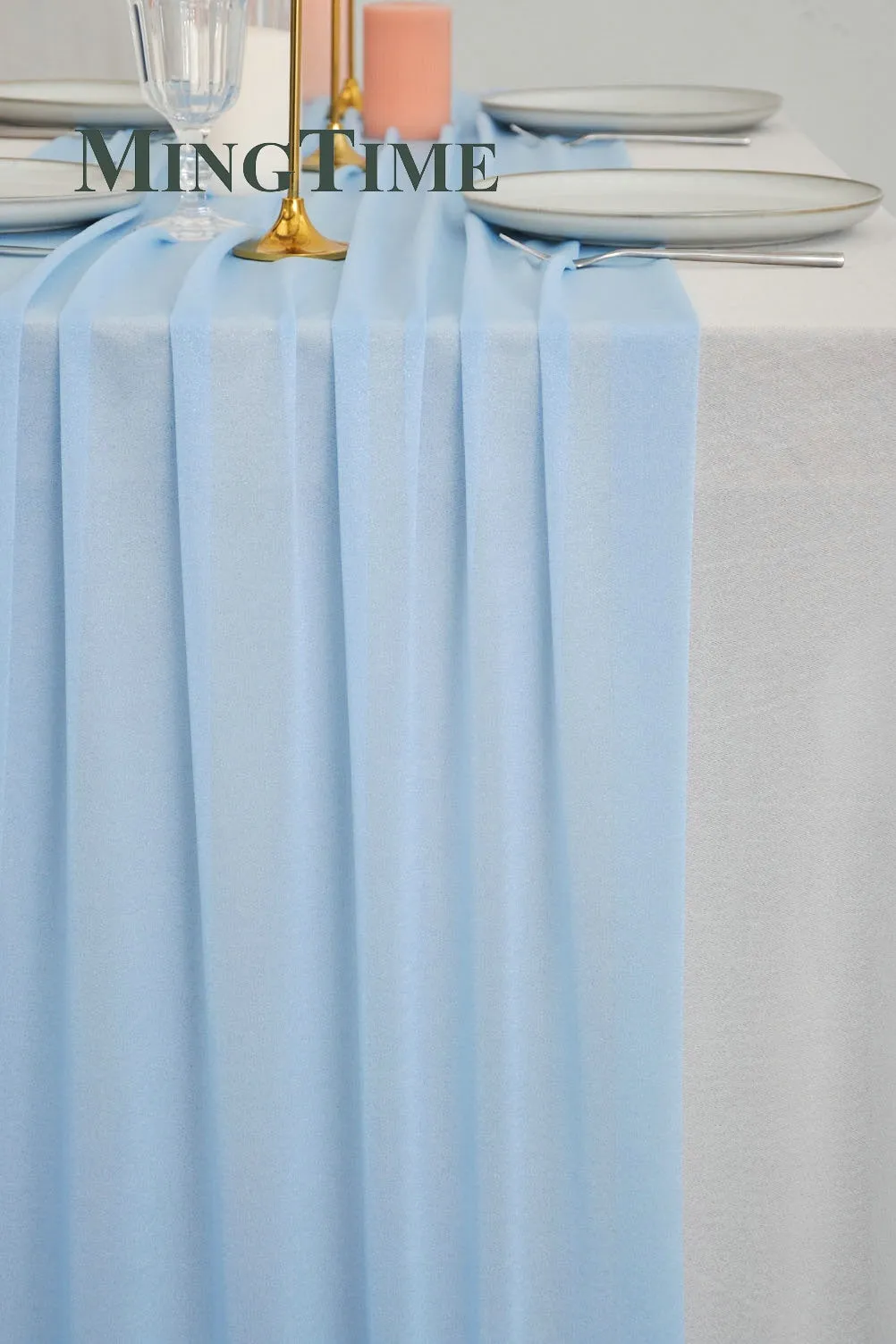 Sheer Chiffon Luxury Solid Colorful Table Runner, Wedding Party, Shower, Birthday