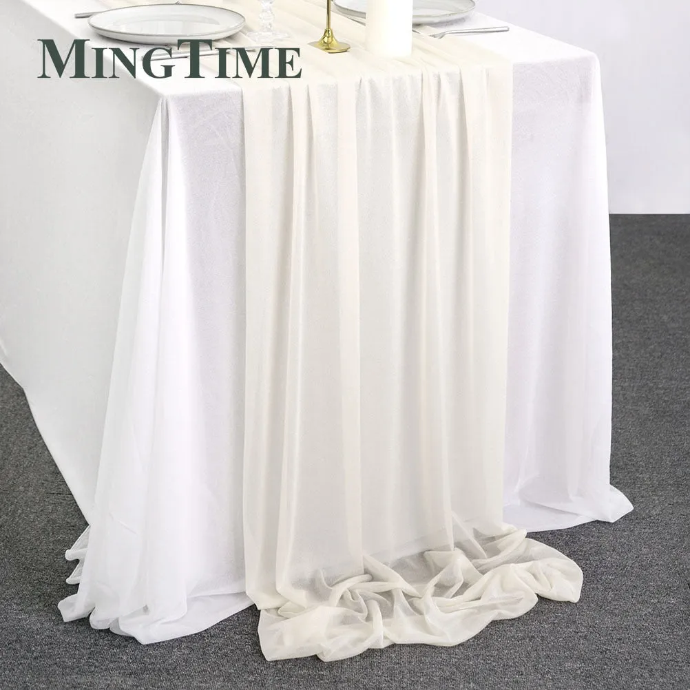 Sheer Chiffon Luxury Solid Colorful Table Runner, Wedding Party, Shower, Birthday