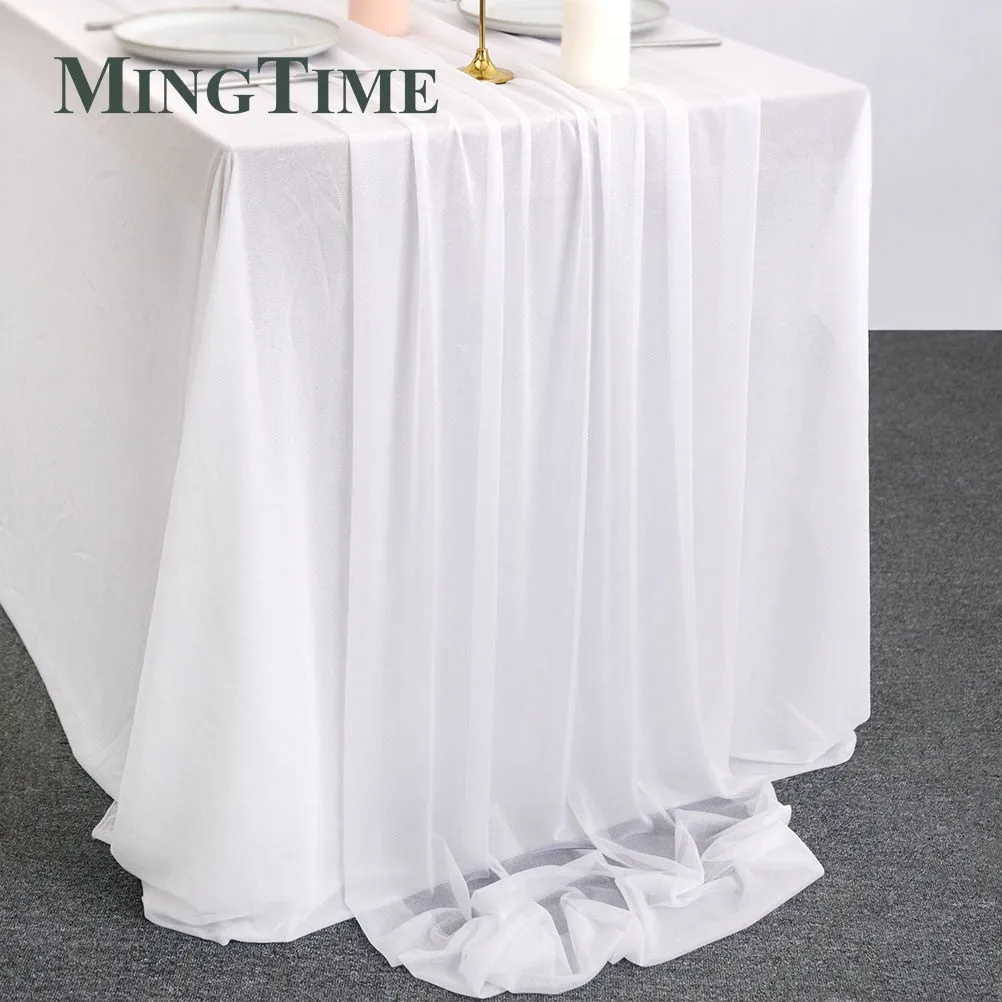 Sheer Chiffon Luxury Solid Colorful Table Runner, Wedding Party, Shower, Birthday