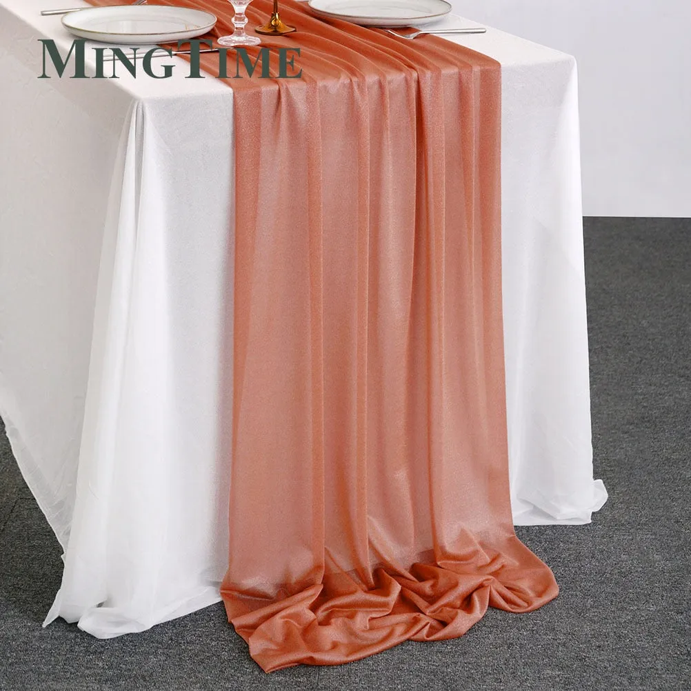Sheer Chiffon Luxury Solid Colorful Table Runner, Wedding Party, Shower, Birthday