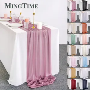 Sheer Chiffon Luxury Solid Colorful Table Runner, Wedding Party, Shower, Birthday