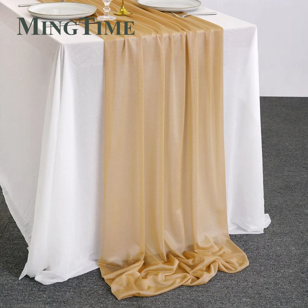 Sheer Chiffon Luxury Solid Colorful Table Runner, Wedding Party, Shower, Birthday