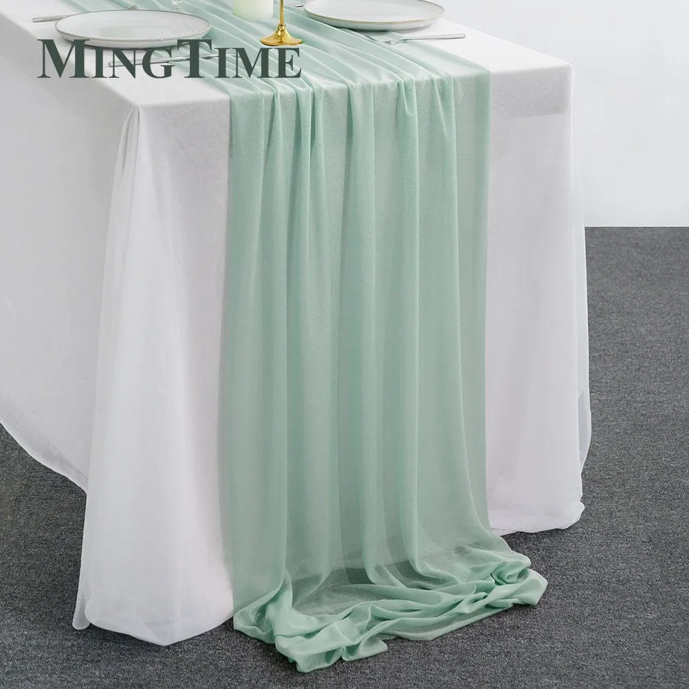 Sheer Chiffon Luxury Solid Colorful Table Runner, Wedding Party, Shower, Birthday