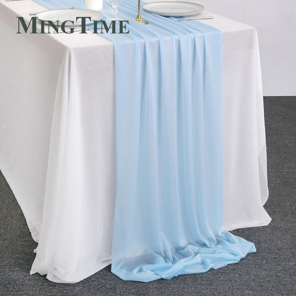 Sheer Chiffon Luxury Solid Colorful Table Runner, Wedding Party, Shower, Birthday