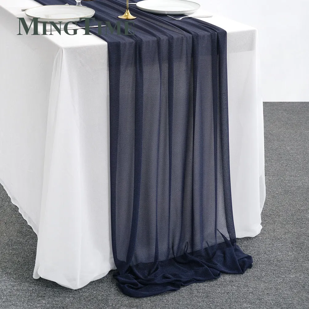 Sheer Chiffon Luxury Solid Colorful Table Runner, Wedding Party, Shower, Birthday