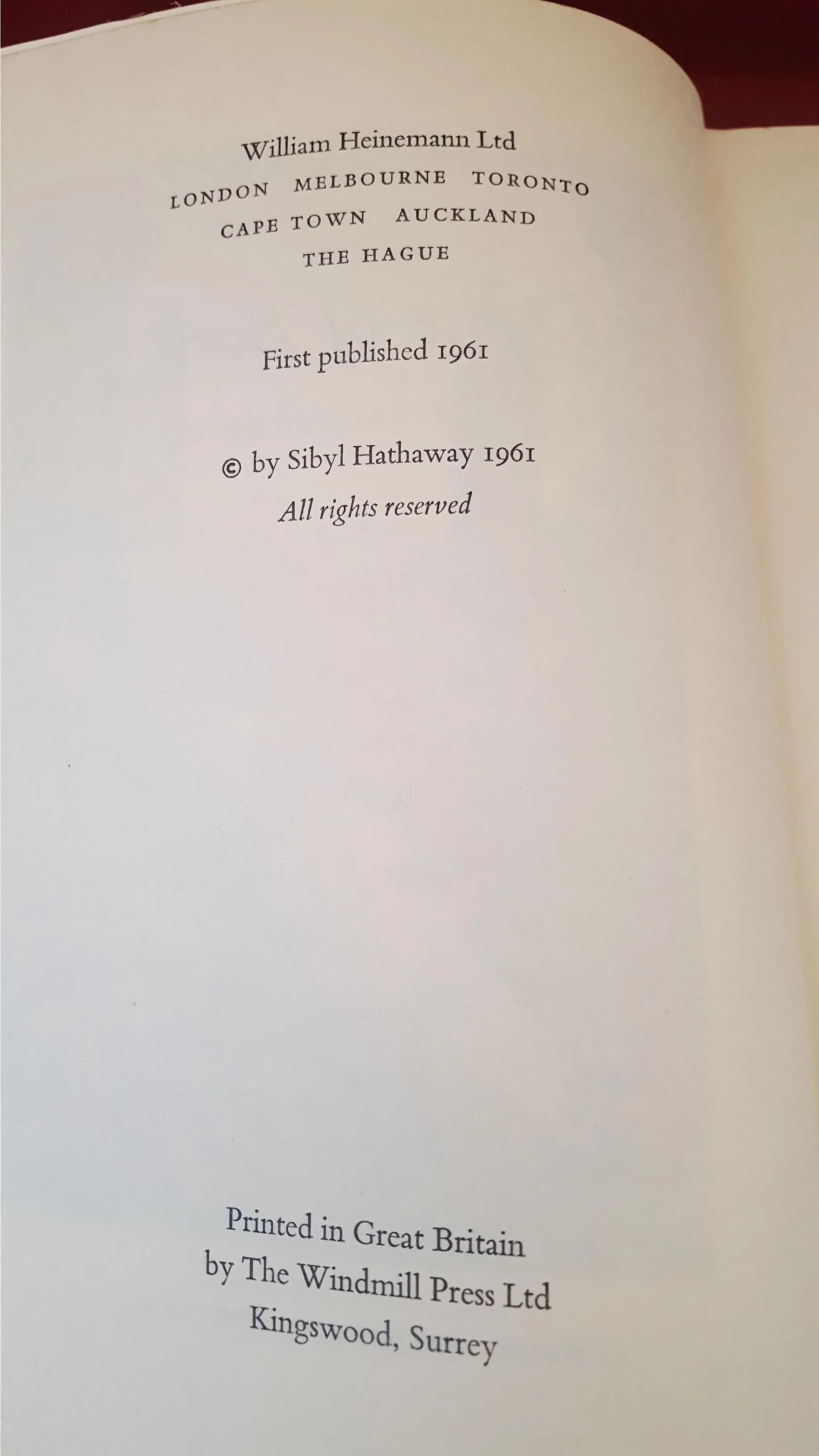 Sibyl Hathaway - Dame of Sark, Heinemann, 1961, First Edition, Signed