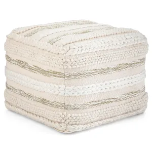 SIMPLIHOME Sommer Square Pouf Footstool Upholstered