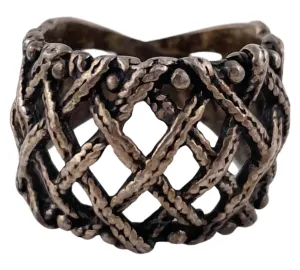 size 6.5 sterling silver stoneless woven ring