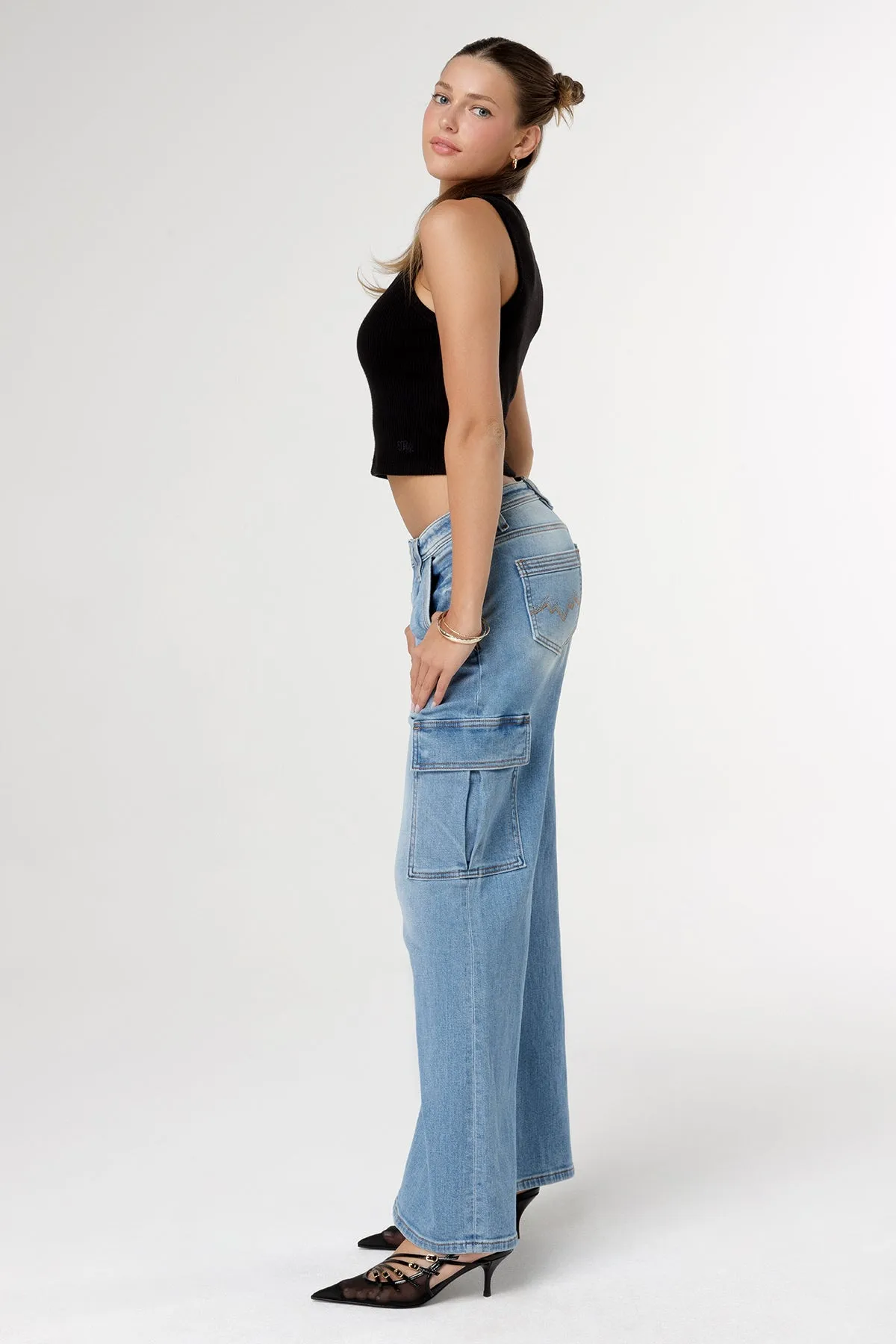 Sleek Denim Cargo