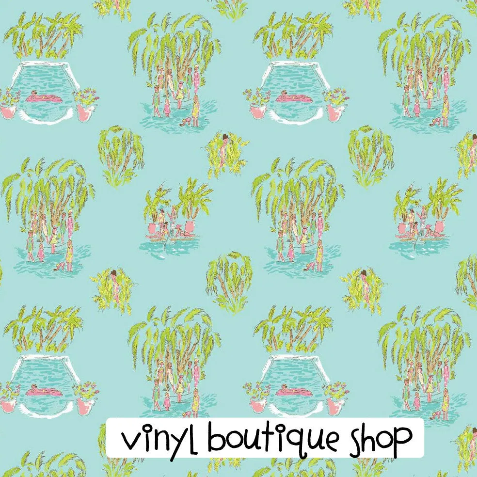 Slim Palm Tree Lilly Inspired Printed Patterned Craft Vinyl