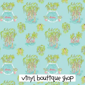 Slim Palm Tree Lilly Inspired Printed Patterned Craft Vinyl