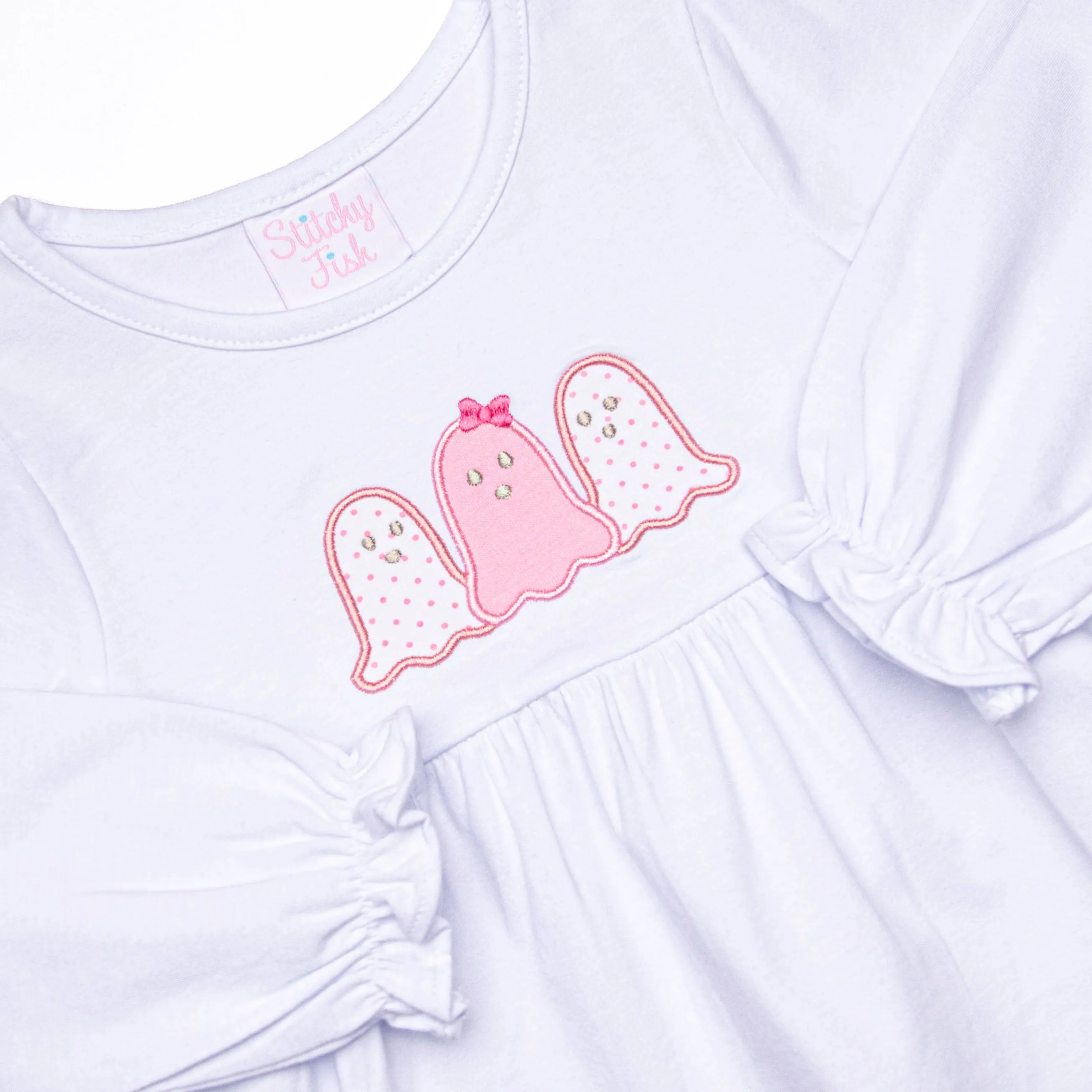 Spooky Spirits Applique Ruffle Pant Set, Pink