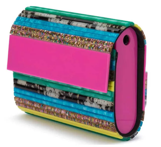 Stacer Acrylic Foldover Clutch - Rainbow