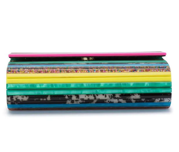 Stacer Acrylic Foldover Clutch - Rainbow