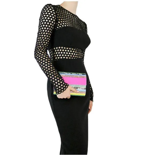 Stacer Acrylic Foldover Clutch - Rainbow