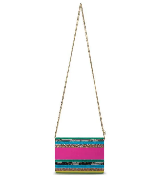 Stacer Acrylic Foldover Clutch - Rainbow