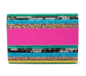 Stacer Acrylic Foldover Clutch - Rainbow