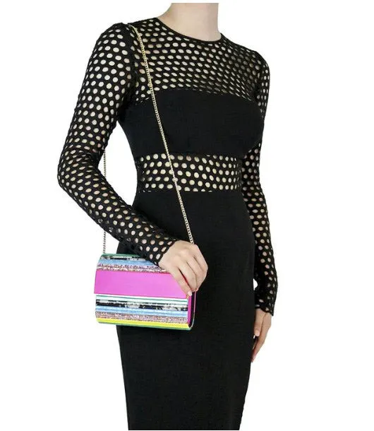 Stacer Acrylic Foldover Clutch - Rainbow