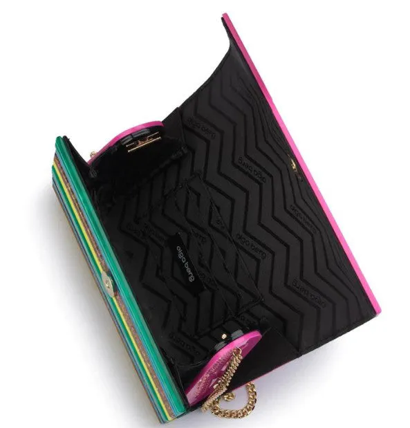 Stacer Acrylic Foldover Clutch - Rainbow