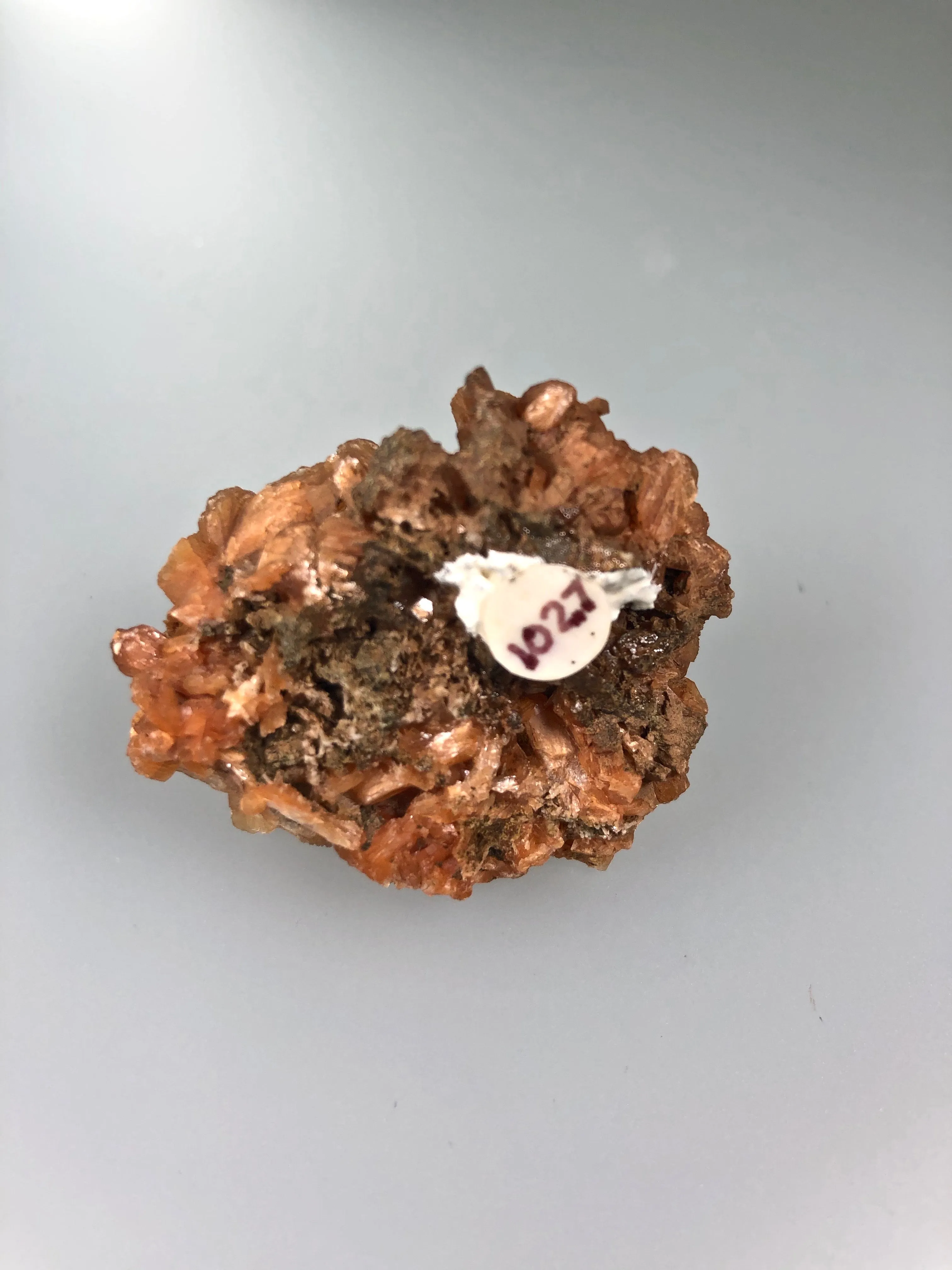 Stilbite, Nova Scotia, Canada, ex. Louis Lafayette Collection #1027, Miniature 1.8 cm x 3.5 cm x 4.5 cm, $75.  Online Nov. 10.