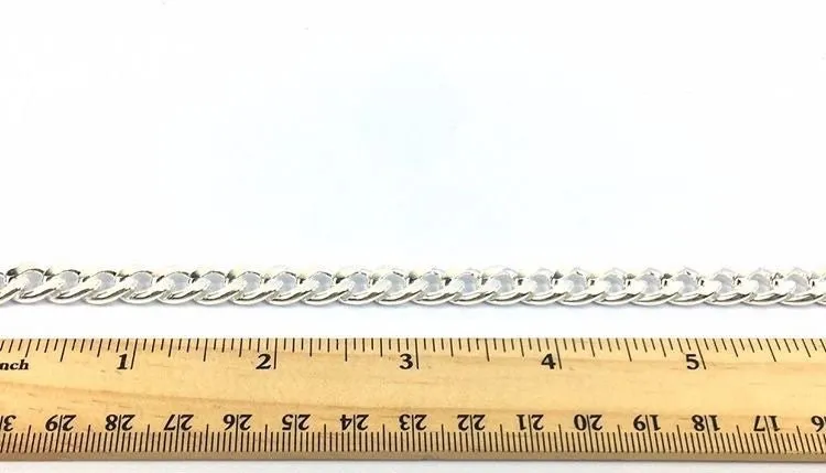 Striking 22” Sterling Silver Curb Chain, Sku: SM96LC-22