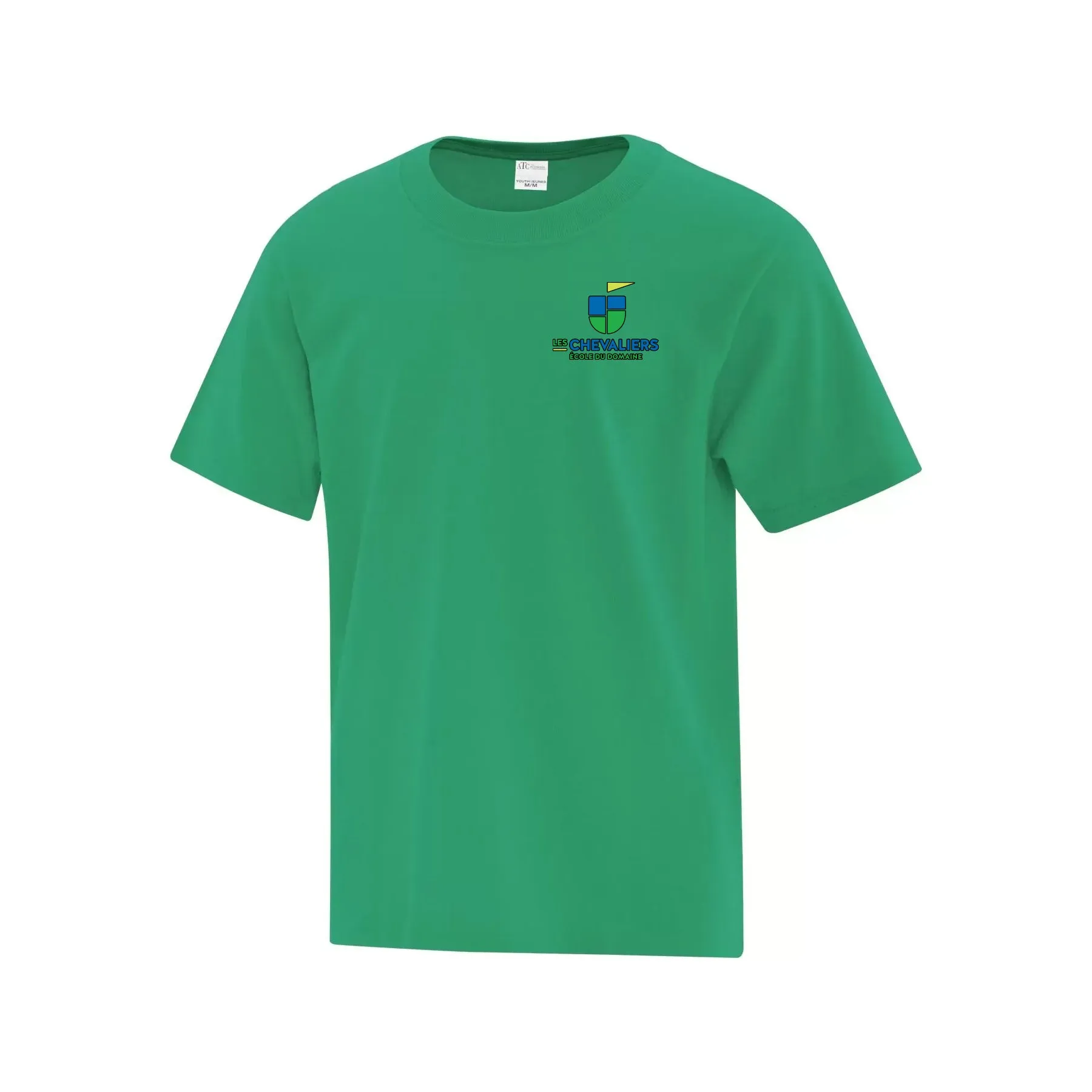 T-shirt de coton vert kelly - logo coeur - École du Domaine