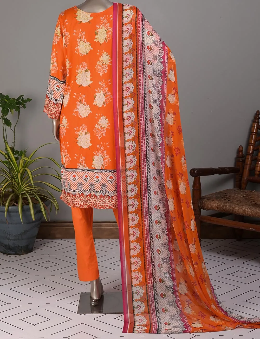 TMY-6A | Un-Stitched Embroidered Lawn Dress