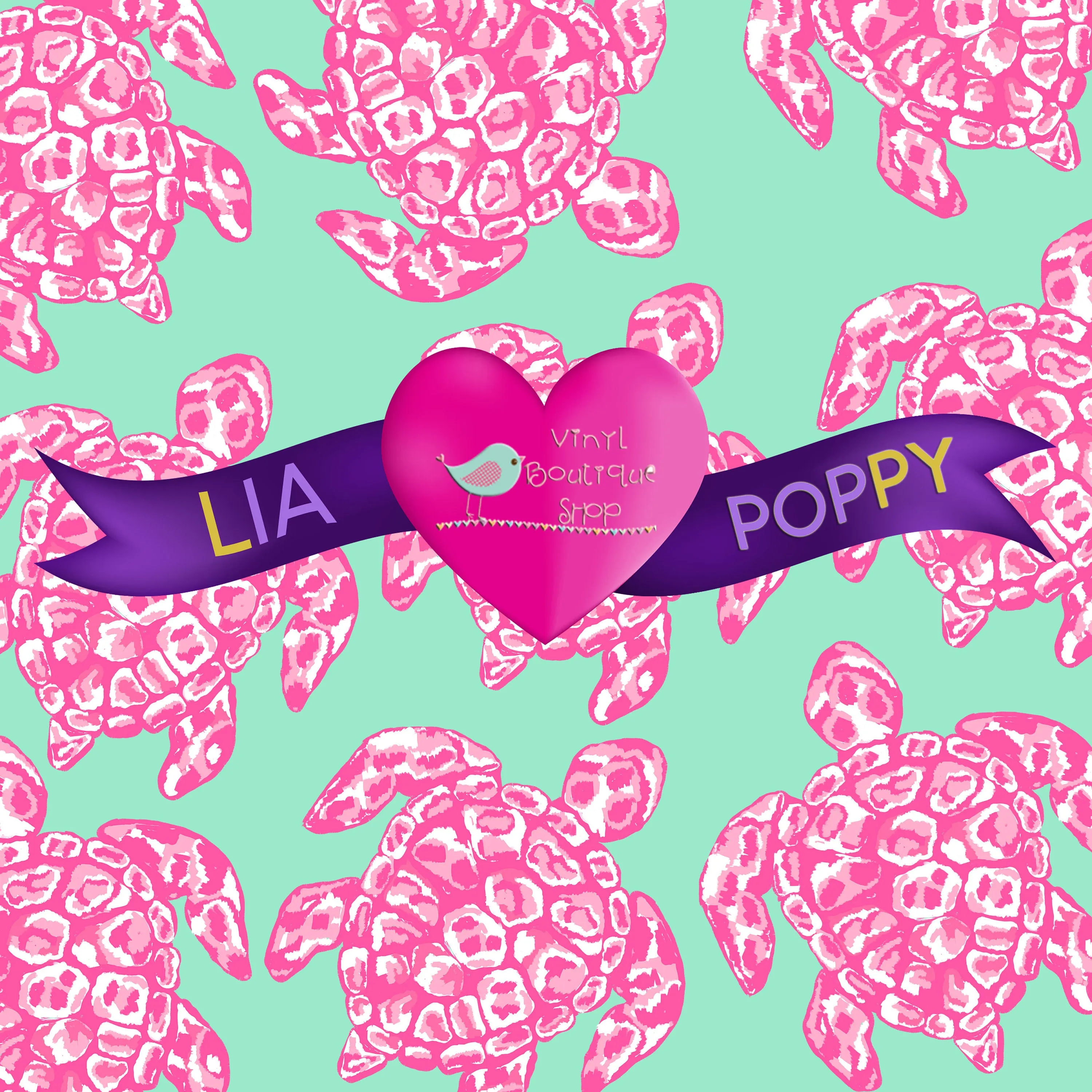 Tortoise Pink Lia Poppy Vinyl Sheet LPY-40