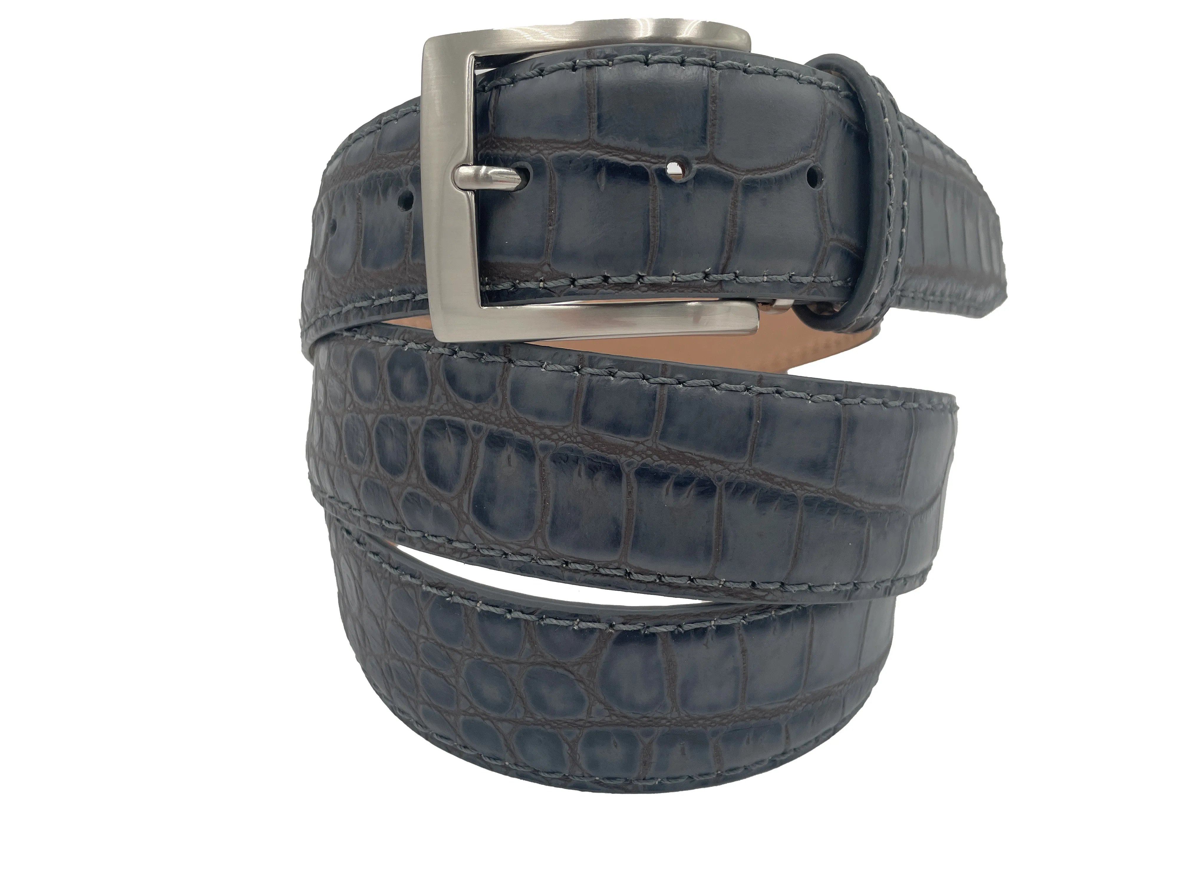 Two-Toned Mock Croc Belt - Grey Fog - 40mm - Up to 50"