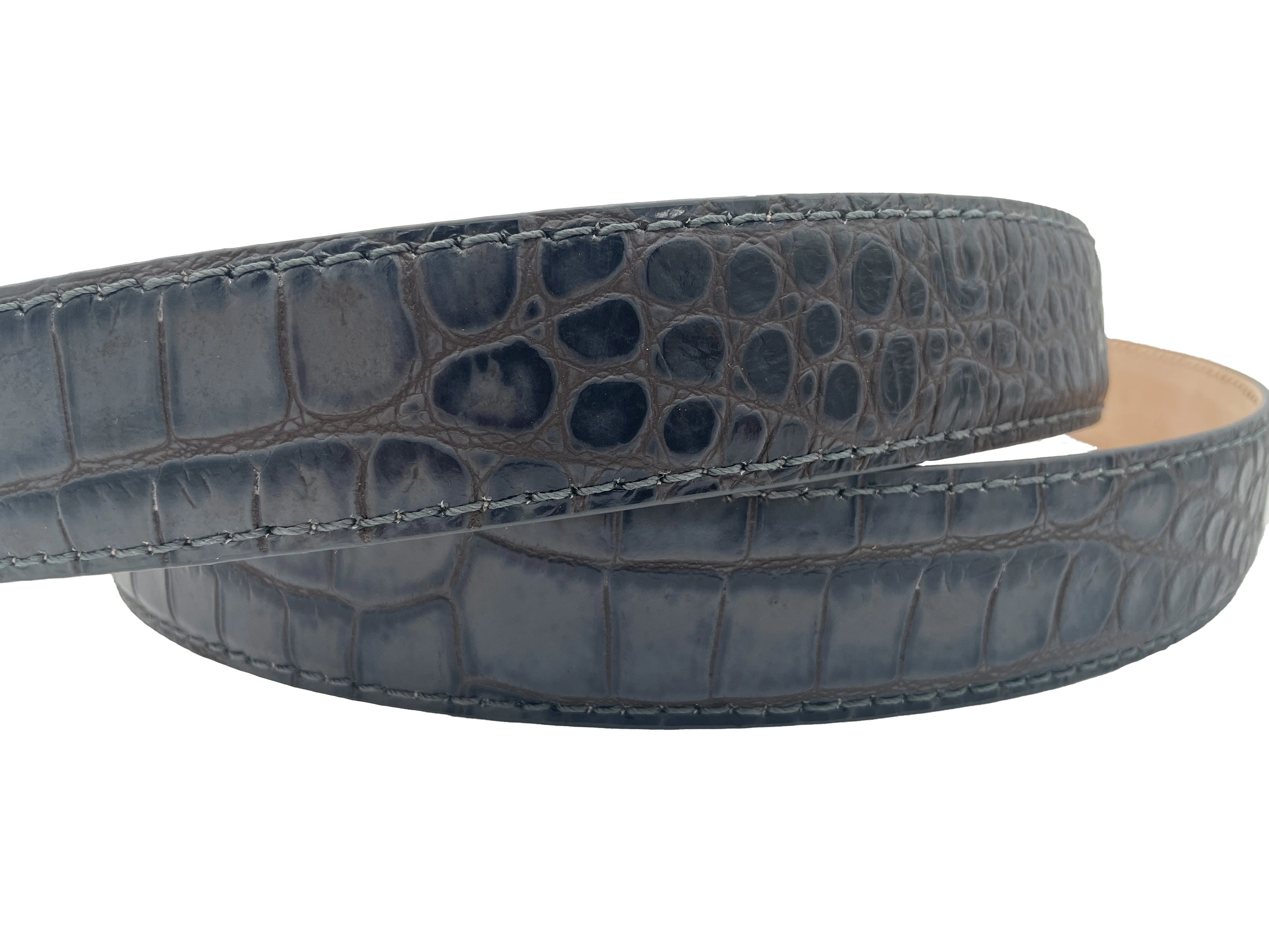 Two-Toned Mock Croc Belt - Grey Fog - 40mm - Up to 50"