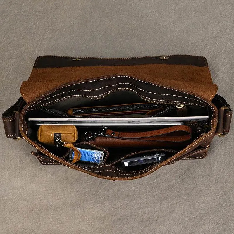 Vintage Real Leather Men's Crossbody Shoulder Bag Sling Bag