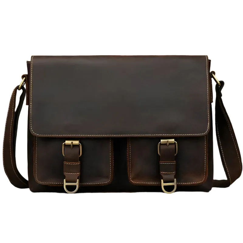 Vintage Real Leather Men's Crossbody Shoulder Bag Sling Bag