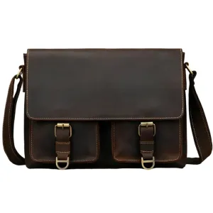 Vintage Real Leather Men's Crossbody Shoulder Bag Sling Bag