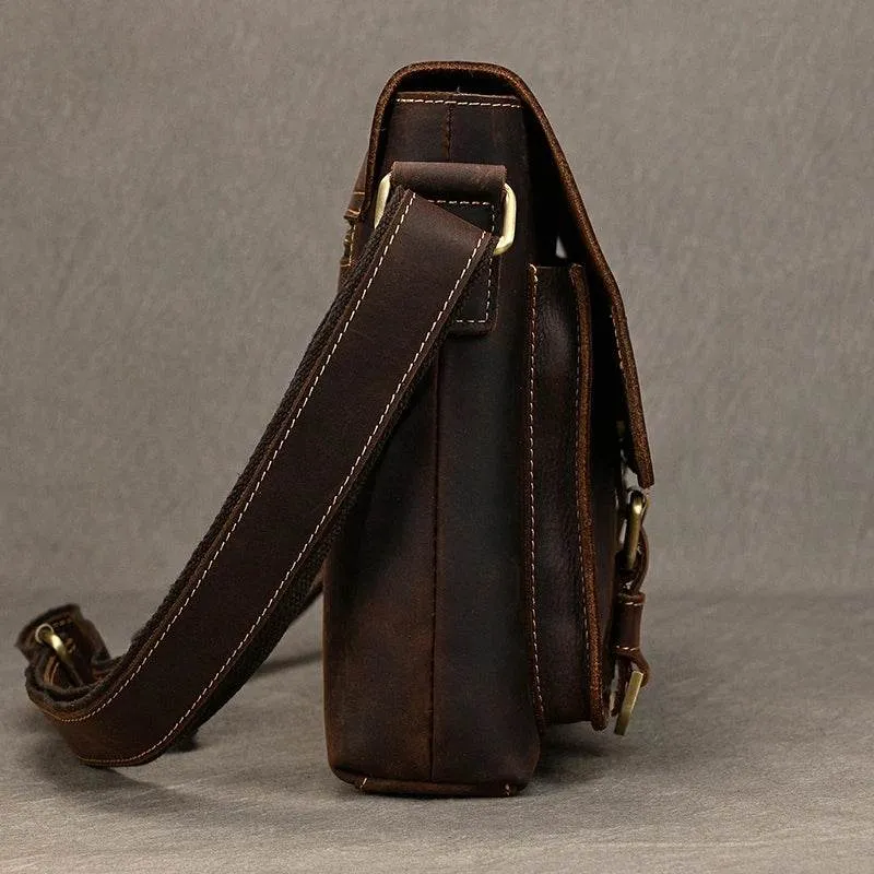 Vintage Real Leather Men's Crossbody Shoulder Bag Sling Bag