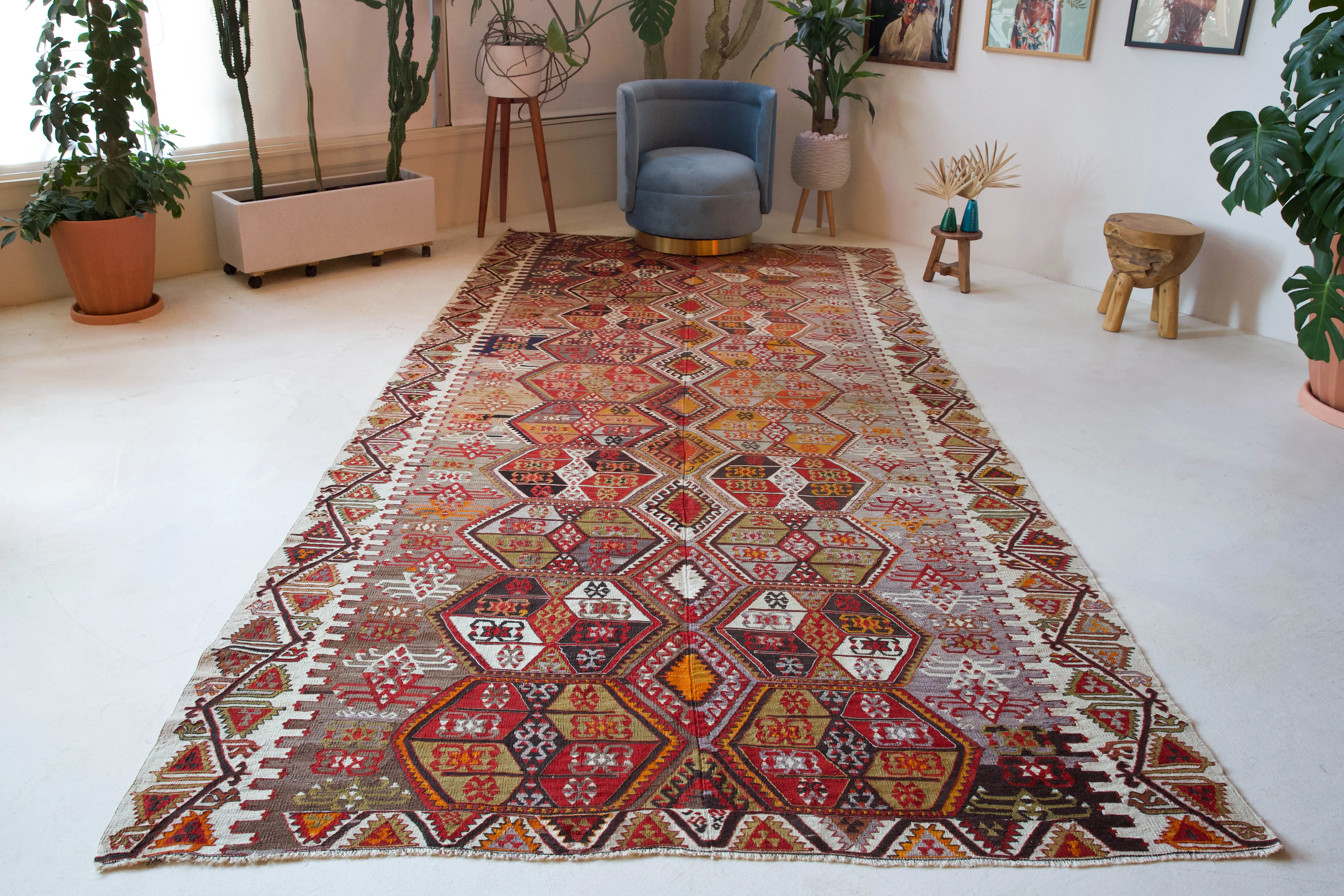 Vintage Sivas Kilim Rug 6'2"x12'6"