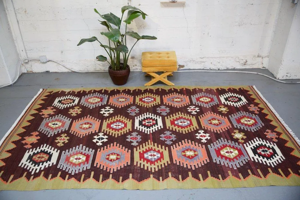 Vintage Sivas Kilim Rug 6'8"x11'4"