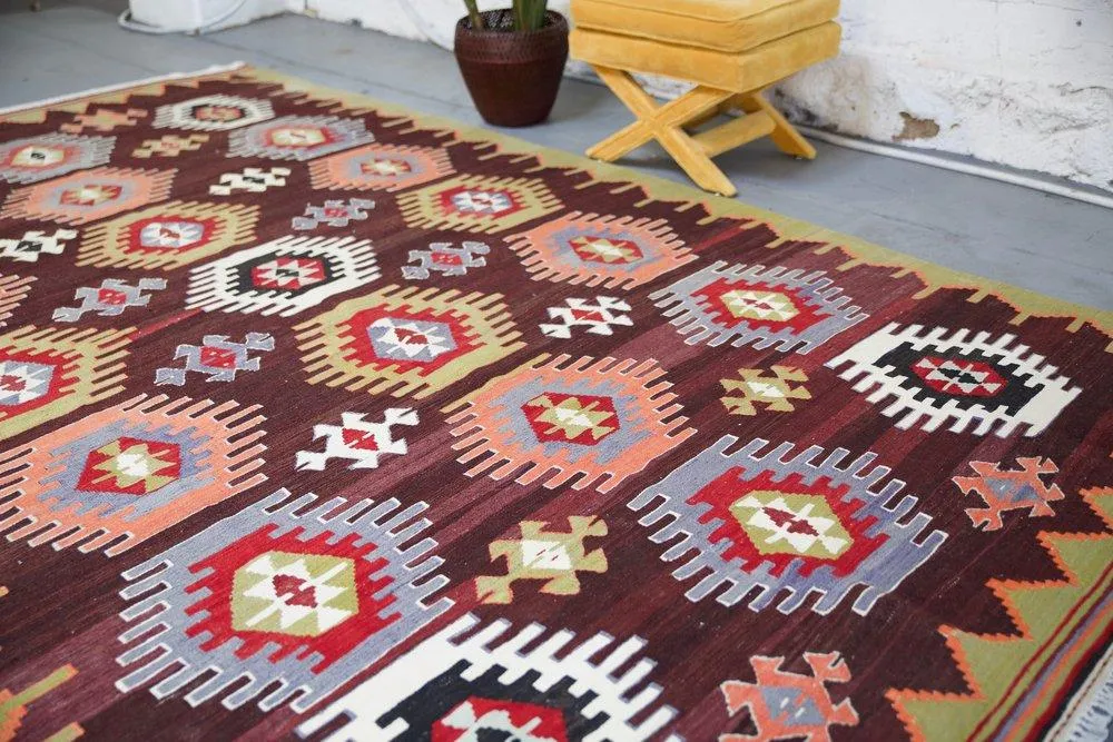 Vintage Sivas Kilim Rug 6'8"x11'4"