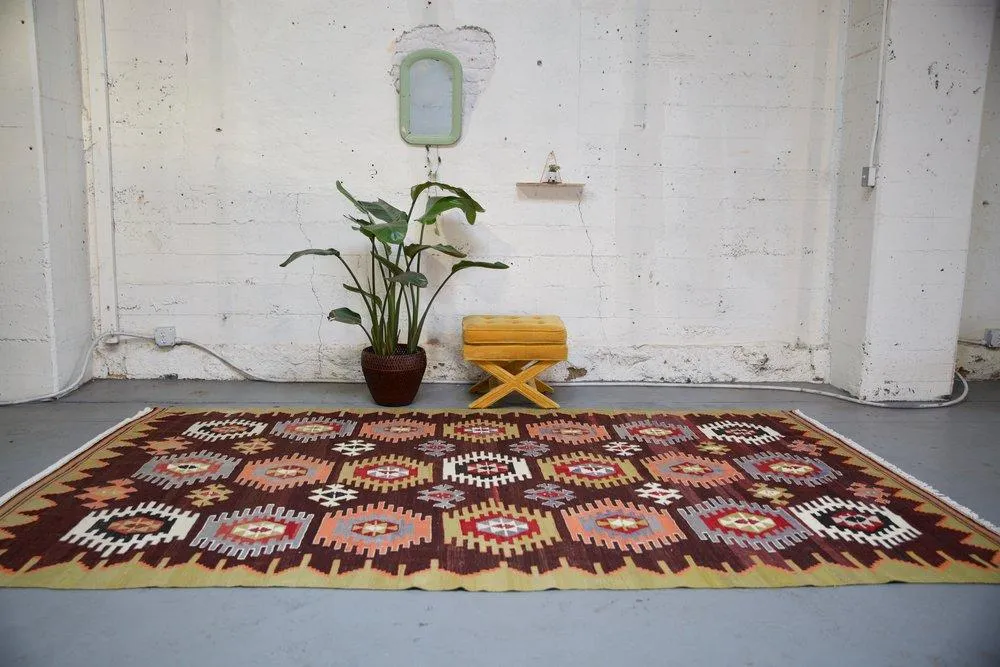 Vintage Sivas Kilim Rug 6'8"x11'4"